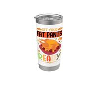 Vintage Get Your Fat Pants Ready Divertente Ringraziamento Turchia Bicchiere termico in acciaio inox doppia parete