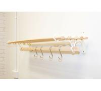 Vintage Ghisa Mensola Conservazione Griglie 6 X 1.4m Legno Naturale Asticelle Da