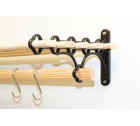 Vintage Ghisa Mensola Conservazione Griglie 6 X 1.4m Legno Naturale Asticelle Da