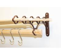 Vintage Ghisa Mensola Conservazione Griglie 6 X 1.4m Legno Naturale Asticelle Da