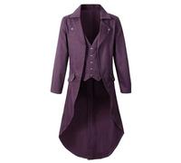 Vintage Giacca Uomo Jacquard, Steampunk Costume Uomo con Ricamo, Gotico Vittoriano Cappotto Classico Pirati Vampiro Cosplay Uniforme per Carnevale e Halloween Gentiluomo Principe Tailcoat Palazzo
