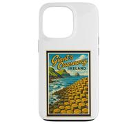 Vintage Giant's Causeway Antrim Irlanda del Nord Grafica artistica Custodia per iPhone 13 Pro