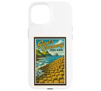 Vintage Giant's Causeway Antrim Irlanda del Nord Grafica artistica Custodia per iPhone 15