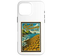 Vintage Giant's Causeway Antrim Irlanda del Nord Grafica artistica Custodia per iPhone 16 Pro Max