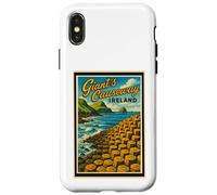 Vintage Giant's Causeway Antrim Irlanda del Nord Grafica artistica Custodia per iPhone X/XS