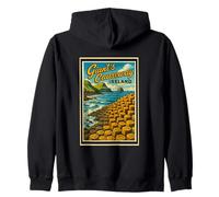 Vintage Giant's Causeway Antrim Irlanda del Nord Grafica artistica Felpa con Cappuccio