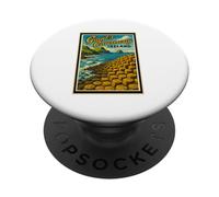 Vintage Giant's Causeway Antrim Irlanda del Nord Grafica artistica PopSockets PopGrip Adesivo