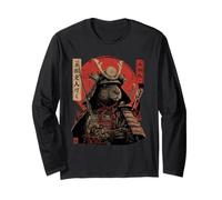 Vintage Giapponese Arte Anime Grafica Samurai Guerriero Capybara Maglia a Manica