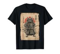 Vintage Giapponese Arte Anime Grafica Samurai Guerriero Capybara Maglietta