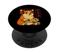 Vintage Giapponese Corgi Cane Gamer Grafica Retro Giappone Anime PopSockets PopGrip Adesivo