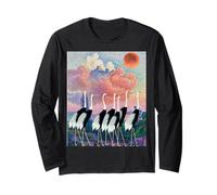 Vintage Giapponese Gru Art Moda Giapponese per Le Donne Maglia a Manica