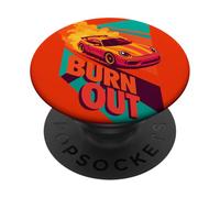 Vintage giapponese JDM Burn Out Giappone Drift Race Car Grafica PopSockets PopGrip Adesivo
