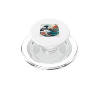 Vintage giapponese Koi pesce onda floreale arte amante regalo PopSockets PopGrip per MagSafe