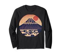 Vintage Giapponese mt. Fuji - Giappone Solare sopra Montagna Maglia a Manica