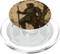 Vintage Giapponese Oni Samurai Fiori Di Ciliegio Legno Legno PopSockets PopGrip per MagSafe