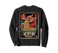 Vintage Giapponese Phoenix Ramen Noodle Eater Ukiyo-e Art Felpa