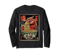 Vintage Giapponese Phoenix Ramen Noodle Eater Ukiyo-e Art Maglia a Manica