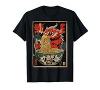 Vintage Giapponese Phoenix Ramen Noodle Eater Ukiyo-e Art Maglietta