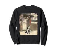 Vintage Giapponese Sumi-e Samurai Cool Looking Cat Art Felpa