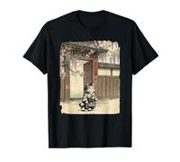 Vintage Giapponese Sumi-e Samurai Cool Looking Cat Art Maglietta