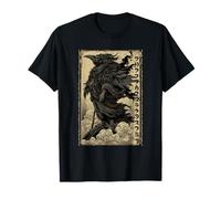 Vintage Giapponese Tengu Demone Mitologia Yokai Maglietta