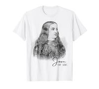 Vintage Giovanna d'Arco Ritratto Guerriero Cattolico Arte storica Maglietta