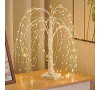 Vintage Glowing Tree with Cardinalss, Red Bird Tree LED Light with Lighted Branches, 21 in Twinkle Trees Lamp, for Christmas, Halloween Decorations (D)