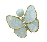 Vintage Golden Delibled Strass Trappola Ago Farfalla Con Perle Bianche Corsage Gioielli Elegante Accessori di Abbigliamento Per Le Donne Perline E Lega Moda Spilla