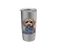 Vintage Goldendoodle 4 luglio Merica Bicchiere termico in acciaio inox doppia parete