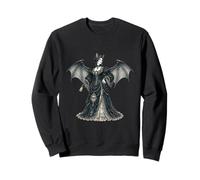 Vintage Gothic Bat Lady Victorian Vampire Dark Fantasy Felpa