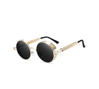 Vintage Gothic Steampunk Round Sunglasses Men Women Shade Round Lens Metal Frame