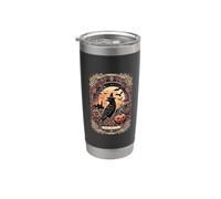 Vintage Gothic The Witch Black Raven Tarocchi Carta Halloween Bicchiere termico in acciaio inox doppia parete