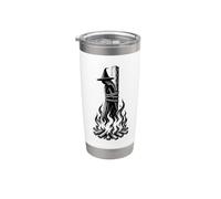 Vintage Gothic Witch Trial Burning Dark Folklore Design Bicchiere termico in acciaio inox doppia parete