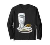 Vintage Greco Ouzo Drink e Olive Maglia a Manica