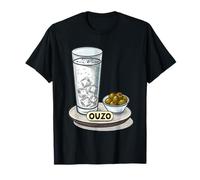 Vintage Greco Ouzo Drink e Olive Maglietta
