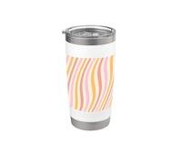 Vintage Groovy pastello Onde Pattern 60s 70s 80s Retro Bicchiere termico in acciaio inox doppia parete