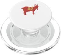 Vintage Grunge CAPRA 87 Rosso E Giallo Stretto Fine PopSockets PopGrip per MagSafe