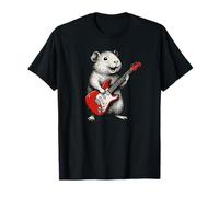 Vintage Guinea Pig Suonare Chitarra Wheek Rock and Roll Maglietta