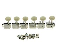 Vintage Guitar chiavi di accordatura 6 Inline Left Handed Nickel with Aged White Button