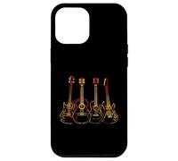 Vintage Guitar Line Art Classical Acoustic Bassist Guitarist Custodia per iPhone 12 Pro Max