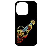 Vintage Guitar Line Art Classical Acoustic Bassist Guitarist Custodia per iPhone 14 Pro
