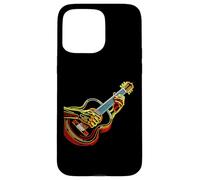 Vintage Guitar Line Art Classical Acoustic Bassist Guitarist Custodia per iPhone 15 Pro Max