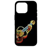 Vintage Guitar Line Art Classical Acoustic Bassist Guitarist Custodia per iPhone 16 Pro