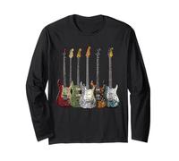 Vintage Guitar Player Country Music Band Guitarist Musician Maglia a Manica