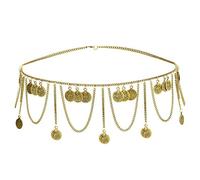 Vintage Gypsy Folk-custom ciondola cintura in vita catena nappa imbracatura danza del ventre catene donna gioielli per il corpo intagliato moneta lunga ciondolo catena in metallo cintura con moneta