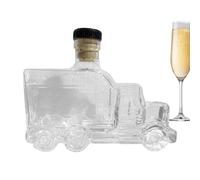 Vintage Half Truck Wine Decanter 375ml - Elegante Whiskey Liquor Pourer with Stopper | Decorative Glass Bottle for Champagne Borbon Beer Bar Countertop Wedding Party Gift Home Decor Display