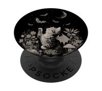 Vintage Halloween Cat Bat Wings Fall Cute Fairycore Graphic PopSockets PopGrip Adesivo