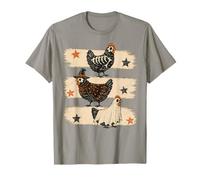 Vintage Halloween Chickens Farm Birds Maglietta