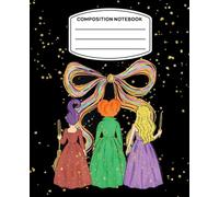 Vintage Halloween Composition Notebook With Witchy: Wide Ruled Journal Cute Holiday Aesthetic 7.5 x 9.25" 110 Pages