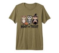 Vintage Halloween Gufi Hoot or Treat Spooky Maglietta Premium